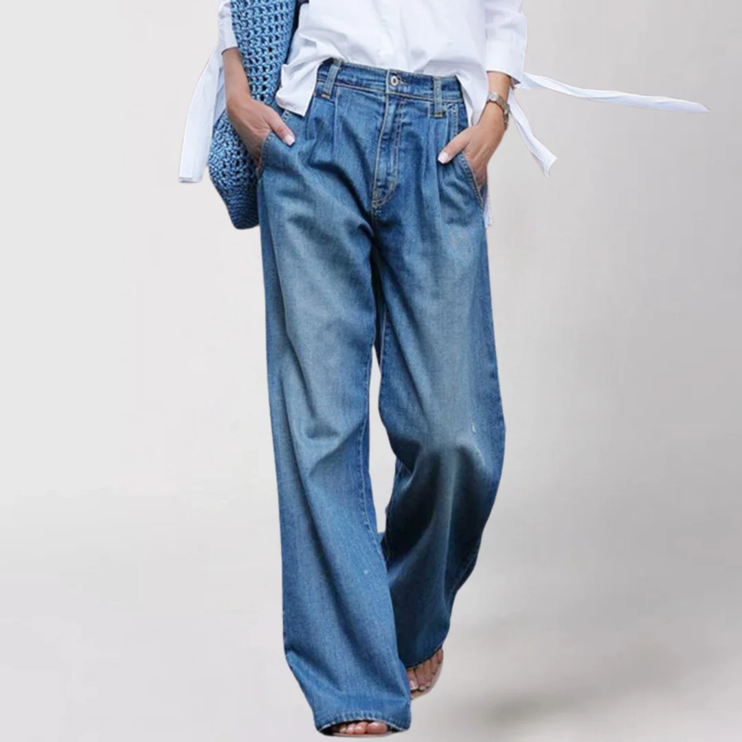 Simona® | Jeans a vita alta e taglio largo