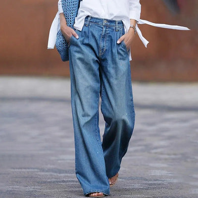 Simona® | Jeans a vita alta e taglio largo